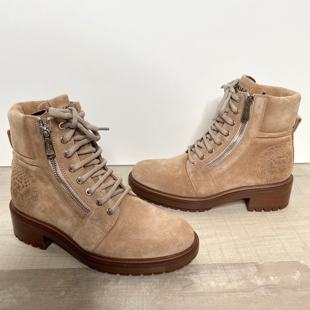 Balmain Tan Suede Ranger Army Lace-up Boots - Picture 4 of 16